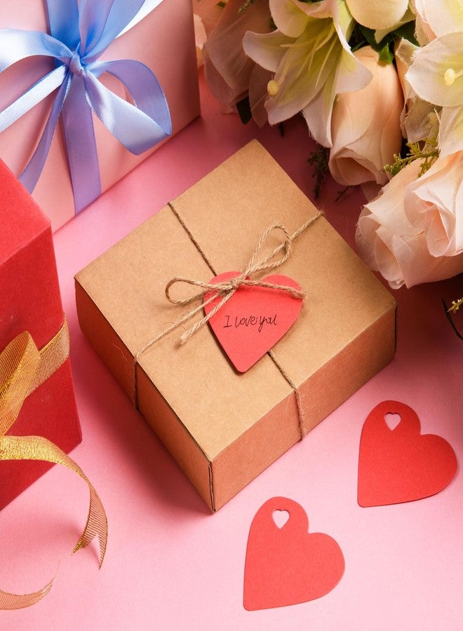 FOBSME 500 Pcs Red Heart Gift Tags Valentine's Day Heart Shaped Paper Tags Blank Hearts Hanging Labels Valentine's Gift Wrapping Tag with 328 Ft String for Mother's Day Weddings Party - Image 4
